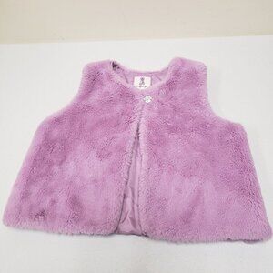 Gymboree Girls Lavender Faux Fur Vest Size Medium 7-8